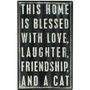 Boxed Wall Sign Friendship Cat